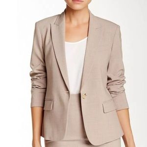 Theory one button khaki blazer